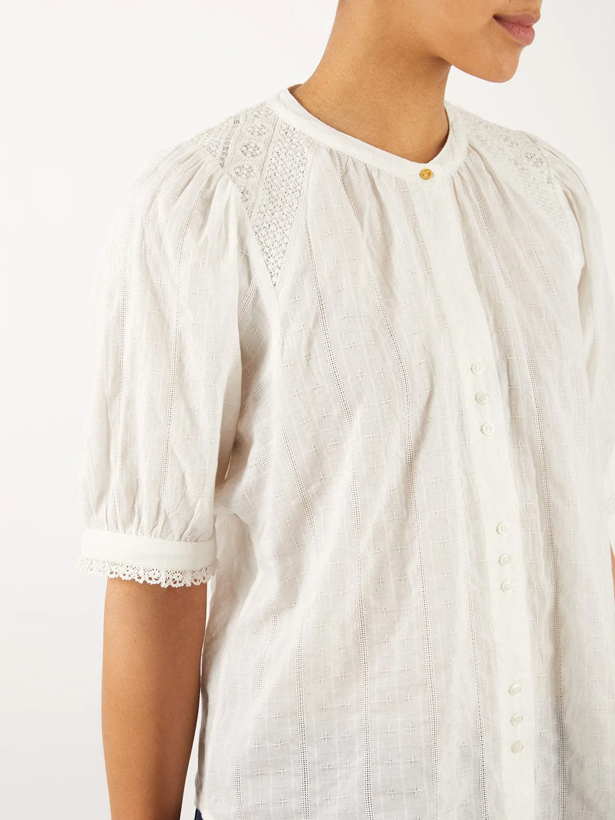 Kimia Cotton-Dobby Short Sleeve Blouse sold by iris product image thumbnail 4