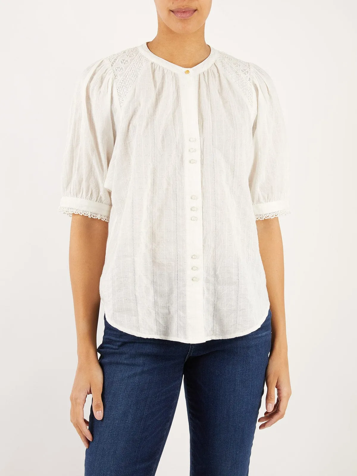 Kimia Cotton-Dobby Short Sleeve Blouse sold by iris product image thumbnail 2
