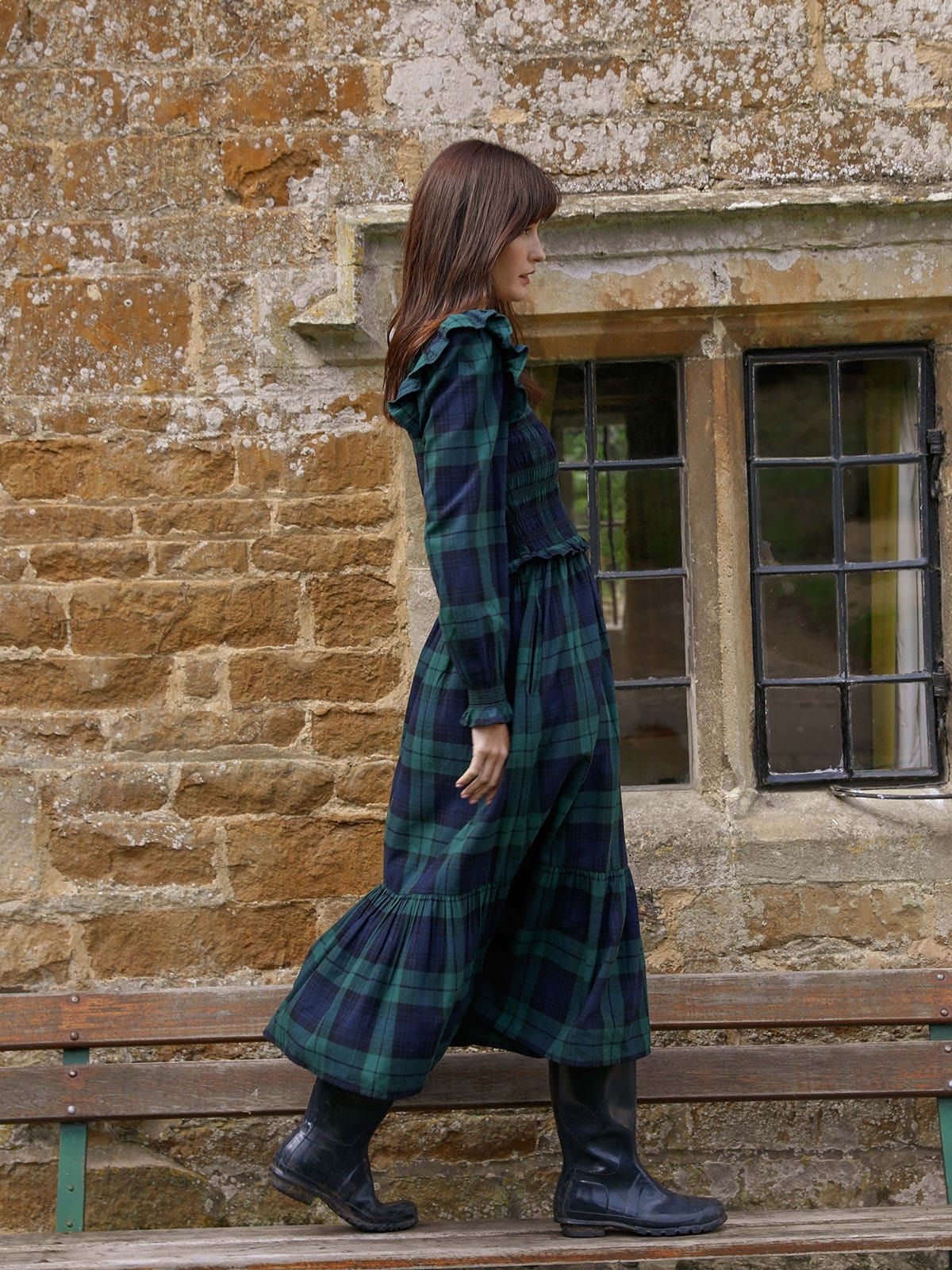 Freya Tartan Dress- Green & Navy sold by iris product image thumbnail 4