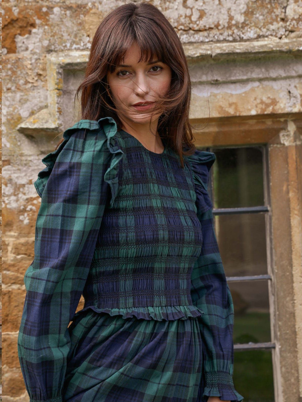 Freya Tartan Dress- Green & Navy sold by iris product image thumbnail 3