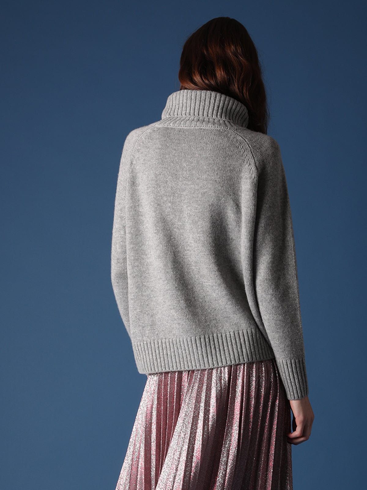 Ulla Grey Roll-Neck Cashmere-Blend Jumper sold by iris product image thumbnail 4