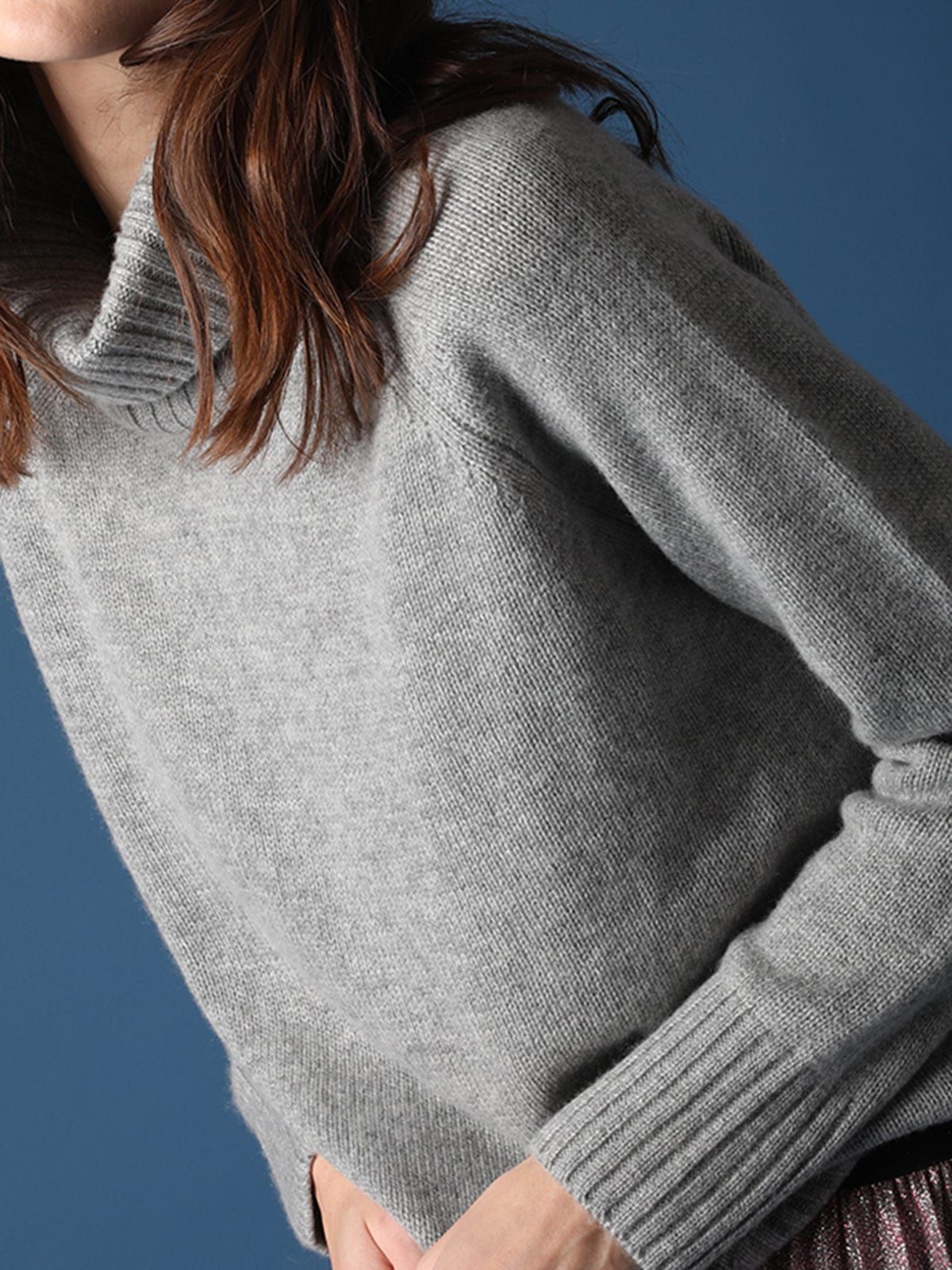 Ulla Grey Roll-Neck Cashmere-Blend Jumper sold by iris product image thumbnail 5