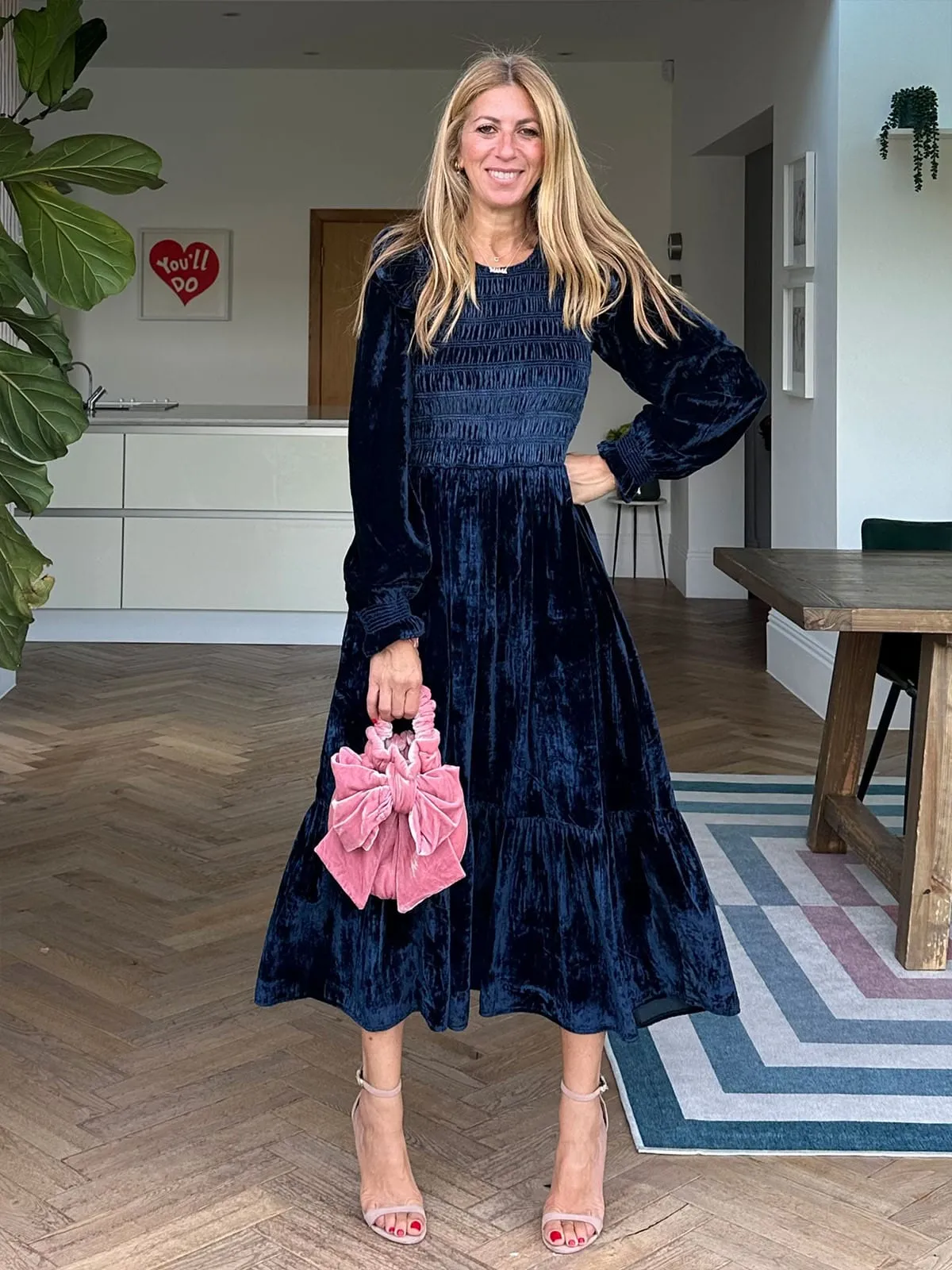 By Iris X Gayle Rinkoff, Smocked Velvet Dress sold by iris product image thumbnail 2