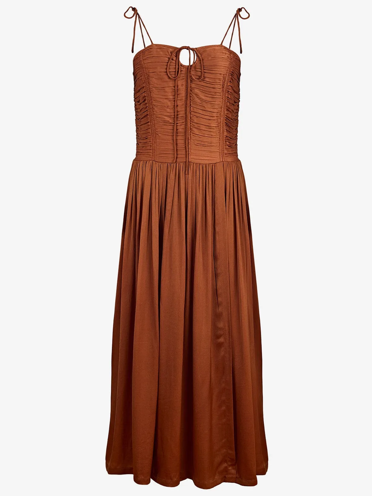 Hera Ruched Satin Dress – Cinnamon sold by iris product image thumbnail 4