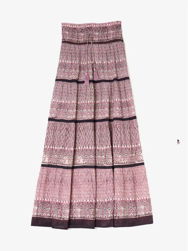 Mari Print Maxi Skirt- Lilac sold by iris