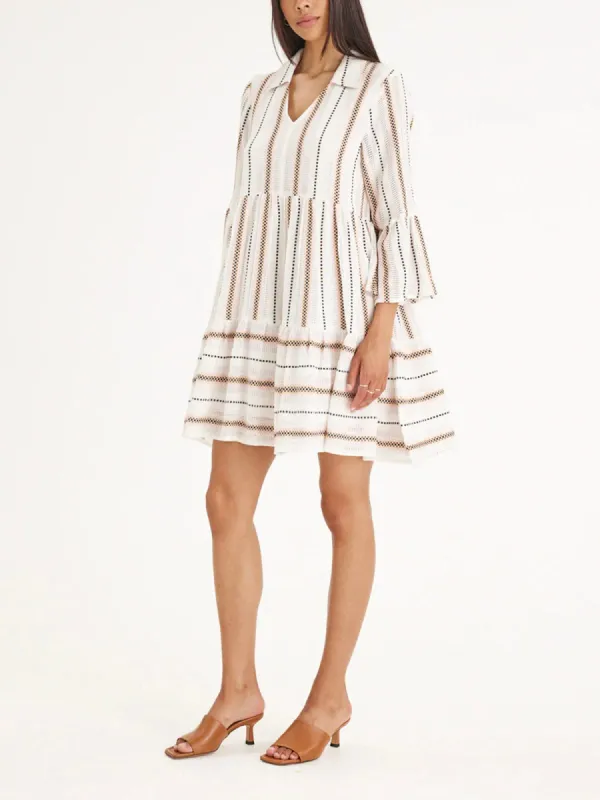 Bella V Neck Dress – White sold by iris