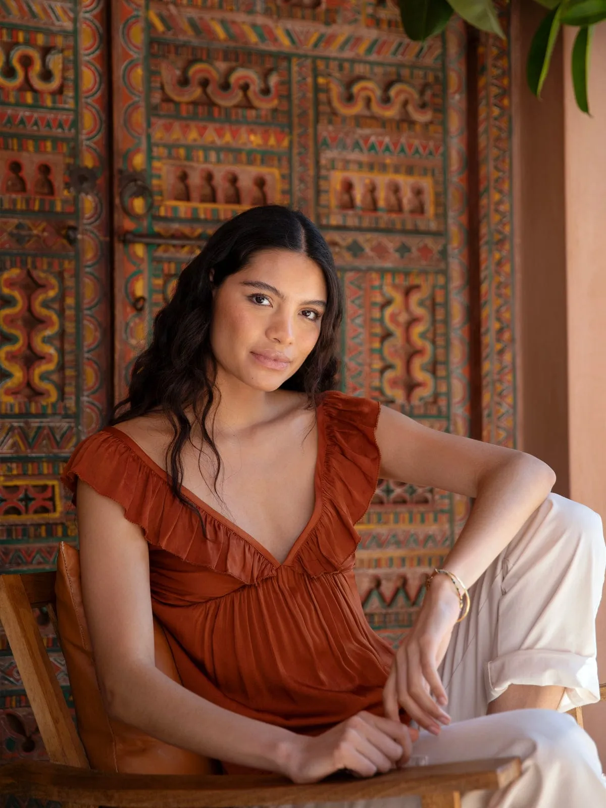 Paloma Satin Top - Cinnamon sold by iris