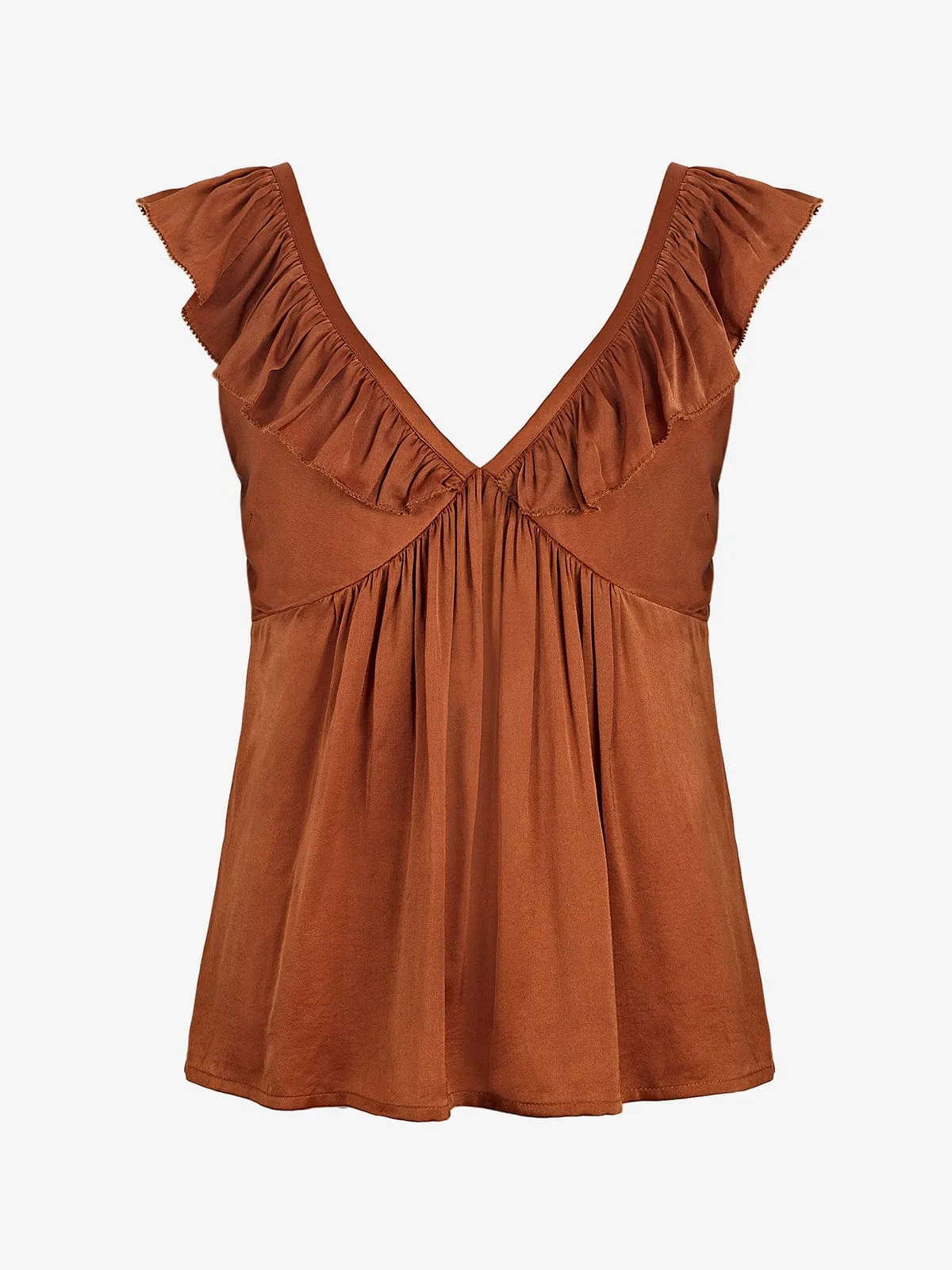 Paloma Satin Top - Cinnamon sold by iris product image thumbnail 5