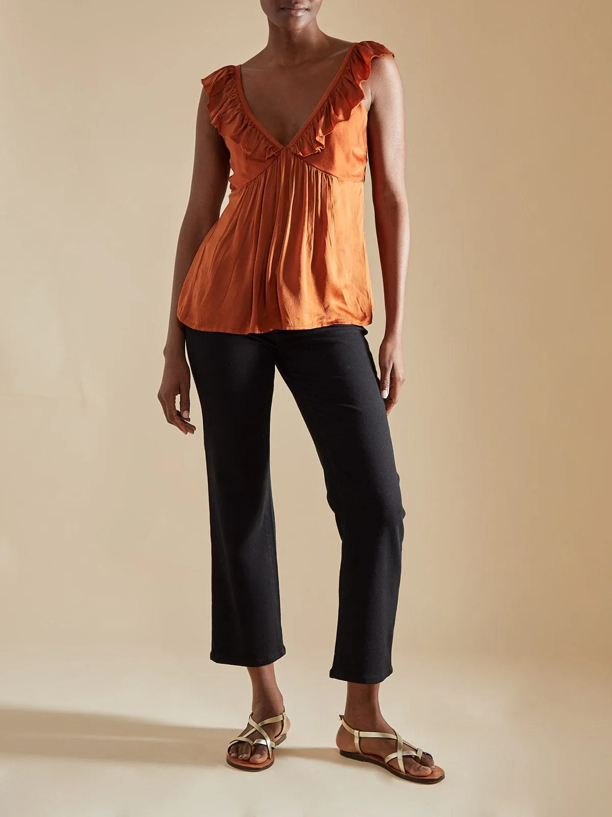 Paloma Satin Top - Cinnamon sold by iris product image thumbnail 2