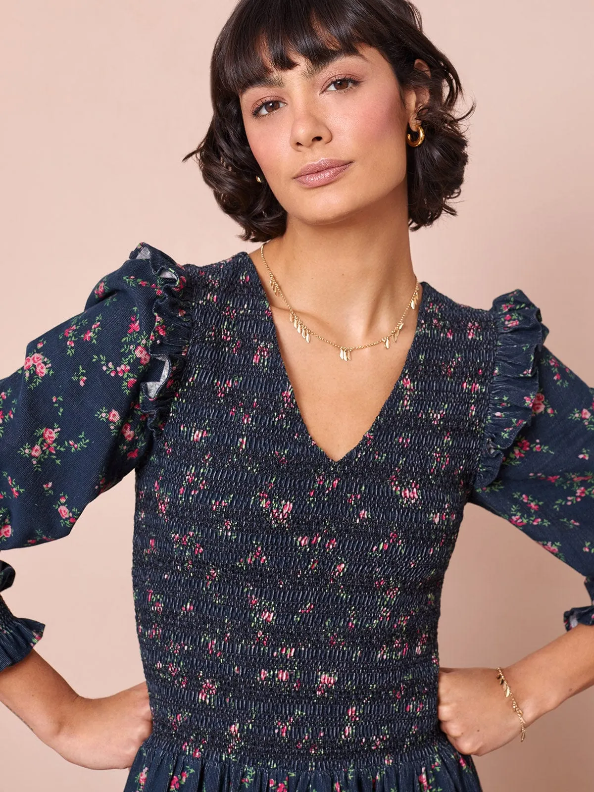 Imogen Smocked Cord Dress sold by iris product image thumbnail 4