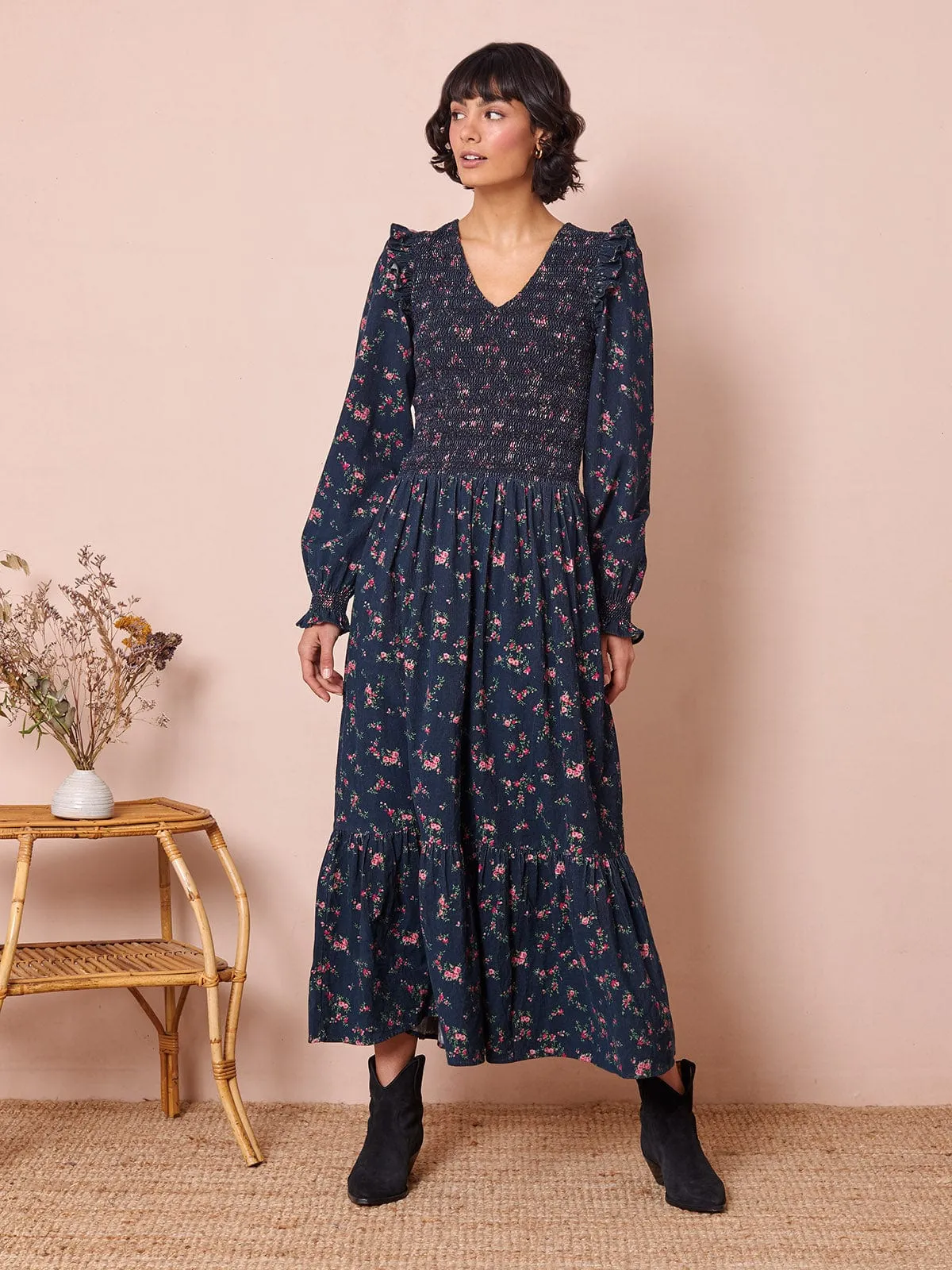 Imogen Smocked Cord Dress sold by iris