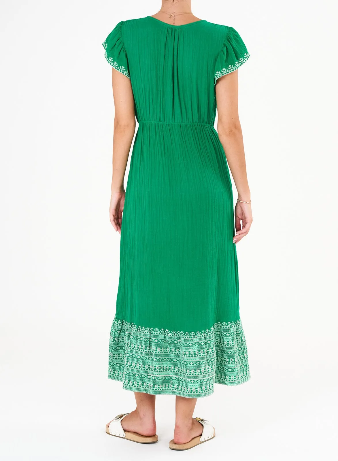 Cella Embroidered Dress – Green sold by iris product image thumbnail 3
