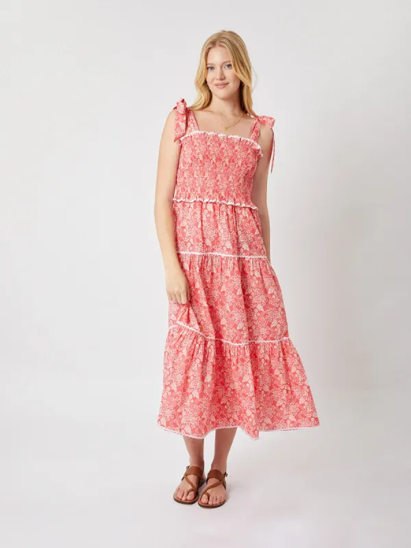 Jaide Smocked Strappy Dress Red sold by iris