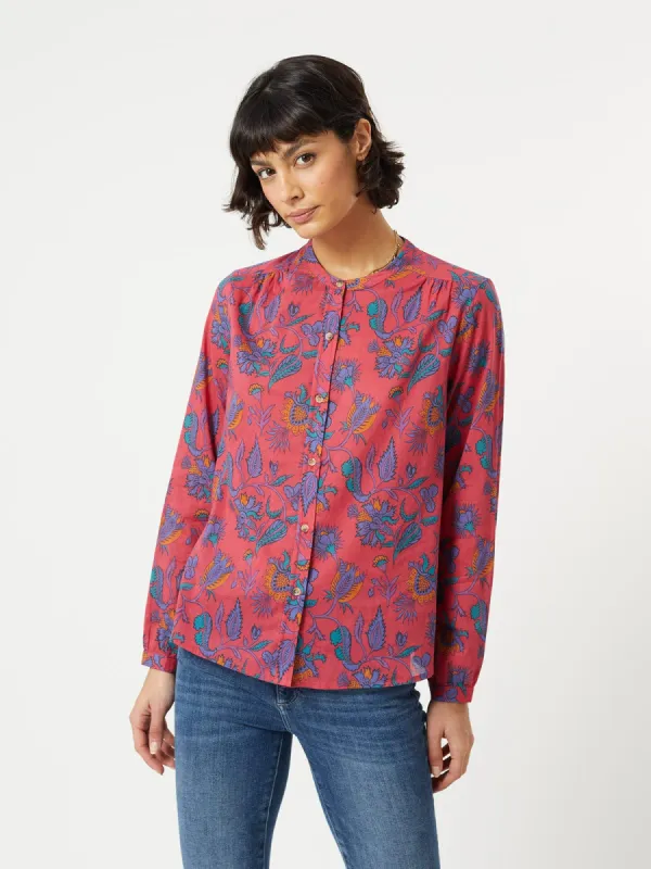 Faye Ruffle Blouse Red sold by iris