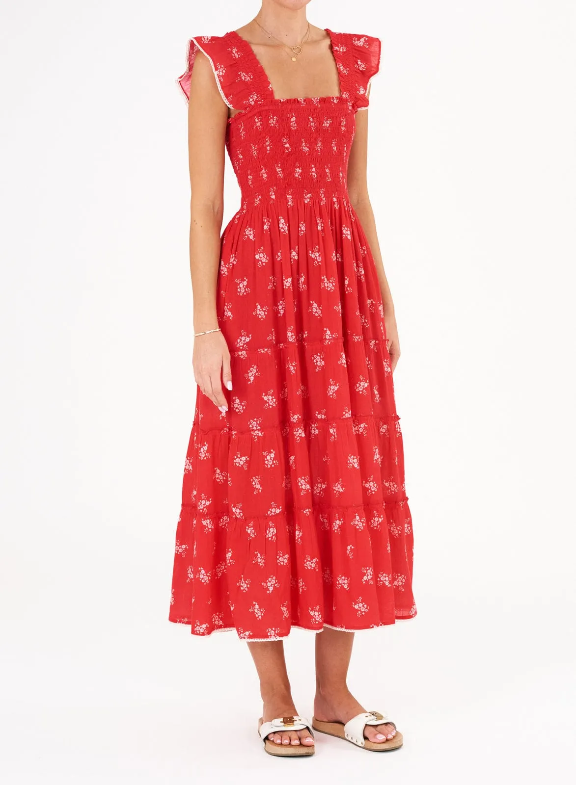 Vivi Print Maxi Dress – Red sold by iris product image thumbnail 2