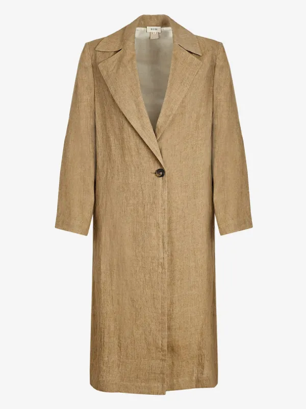 Moko Linen Coat- Beige made by iris