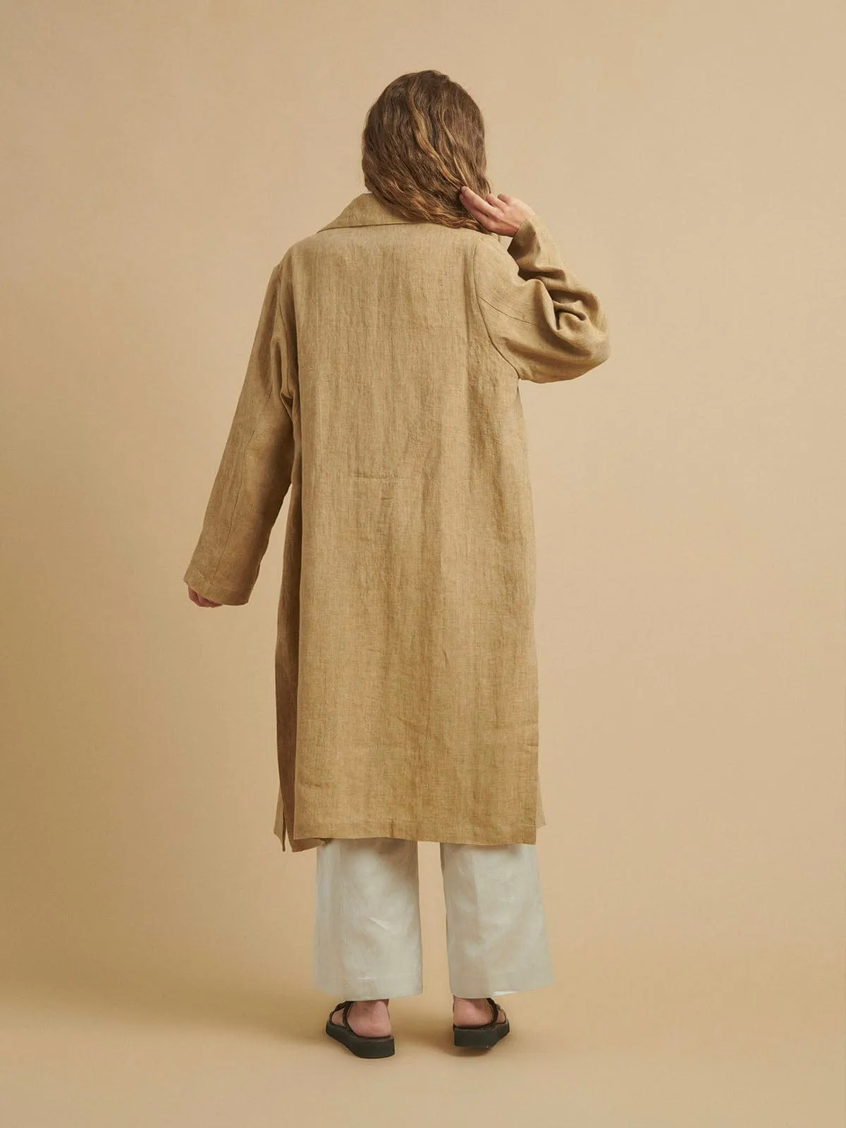 Moko Linen Coat- Beige sold by iris product image thumbnail 3