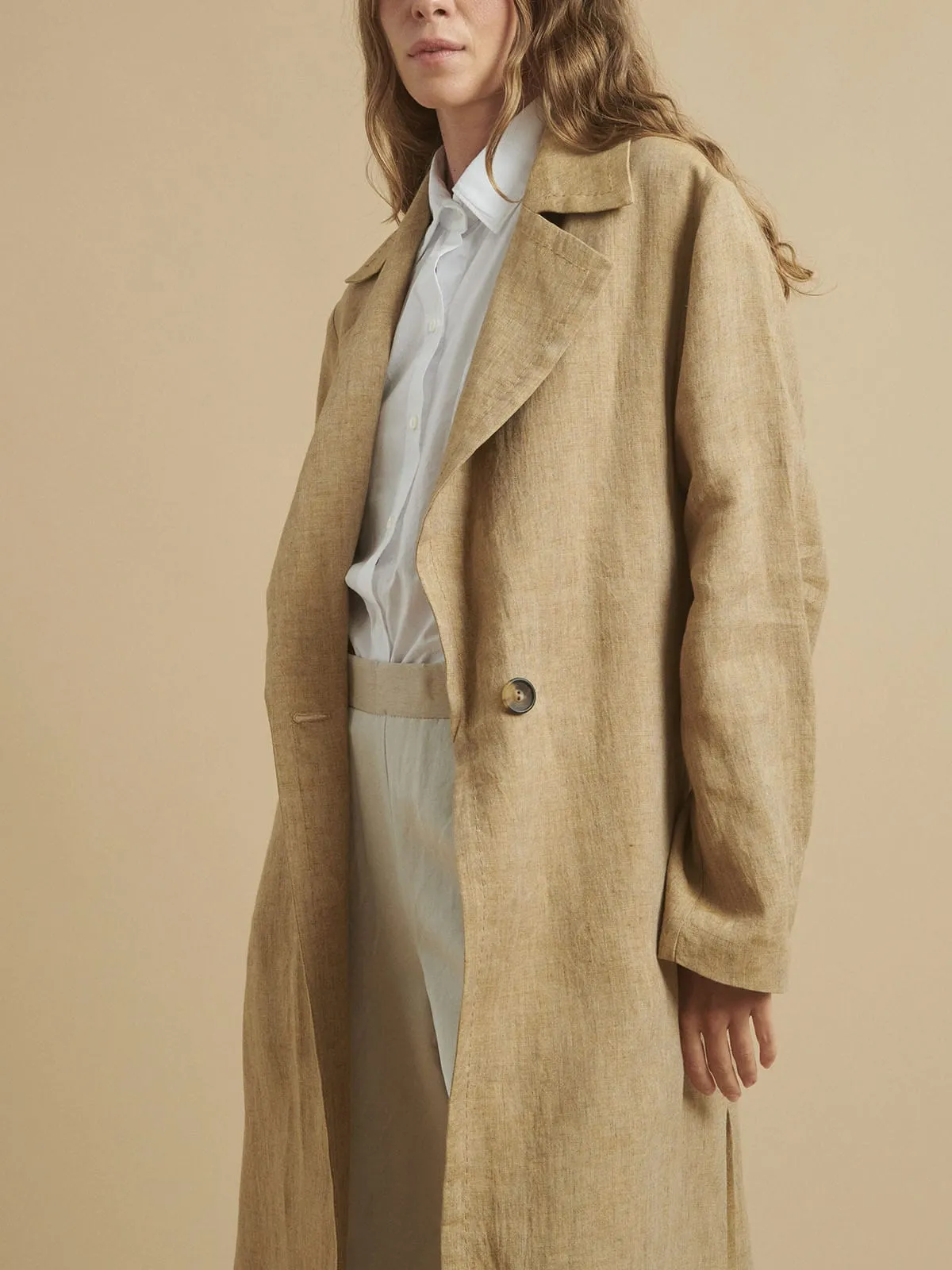 Moko Linen Coat- Beige sold by iris product image thumbnail 4