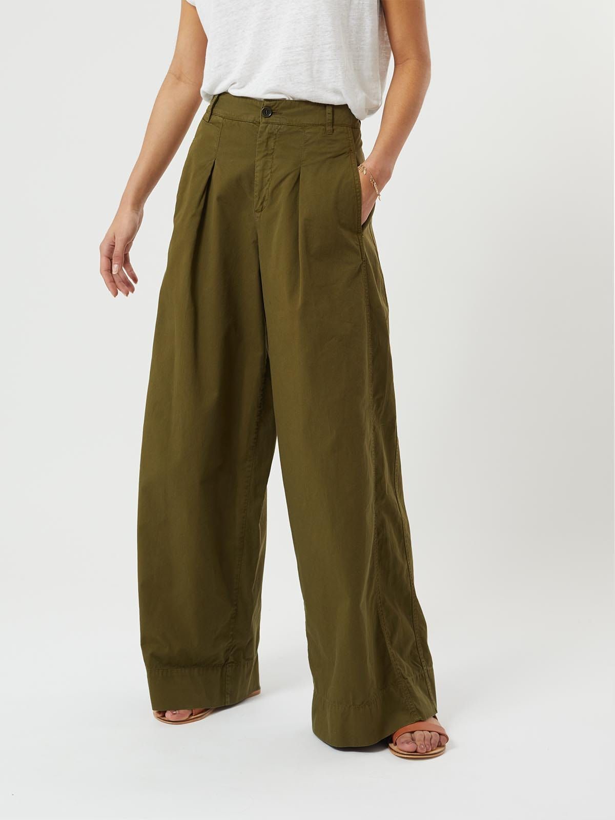 Luca Wide Trouser Army Green sold by iris product image thumbnail 2
