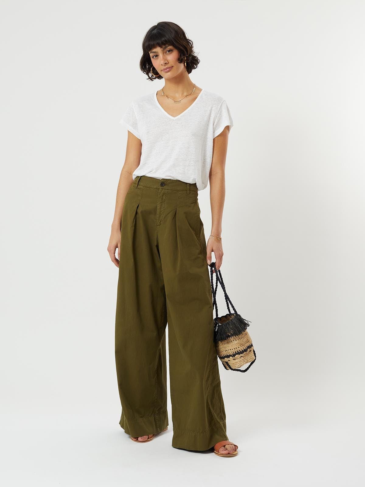 Luca Wide Trouser Army Green sold by iris