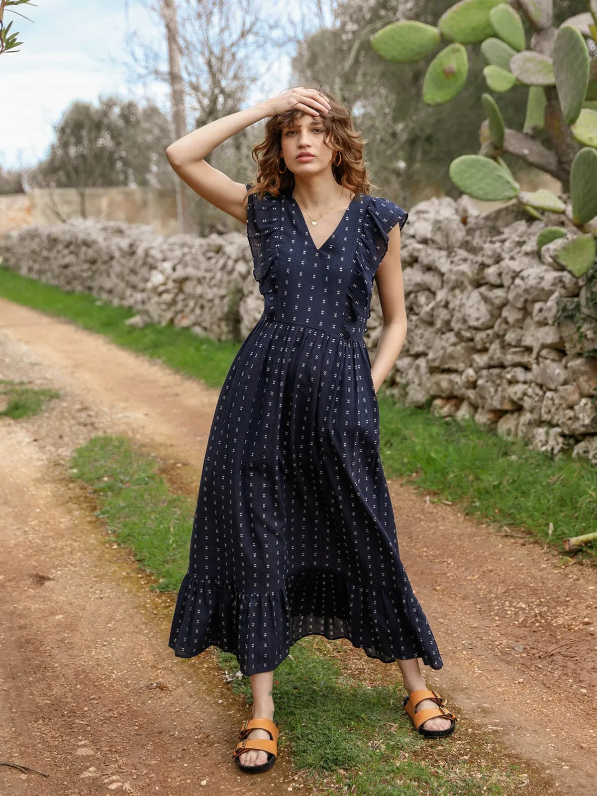 Danica Dobby Ruffle Dress sold by iris