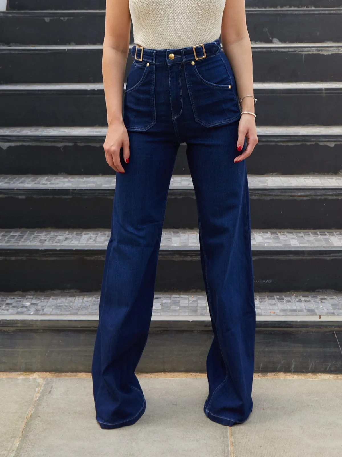 Minnie Wide Leg- Dark Denim sold by iris product image thumbnail 2