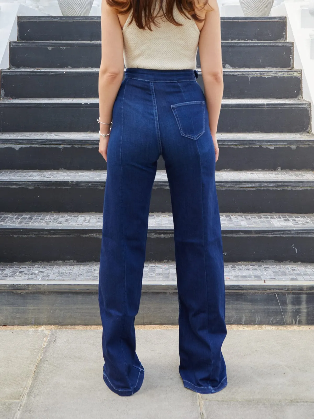 Minnie Wide Leg- Dark Denim sold by iris product image thumbnail 3