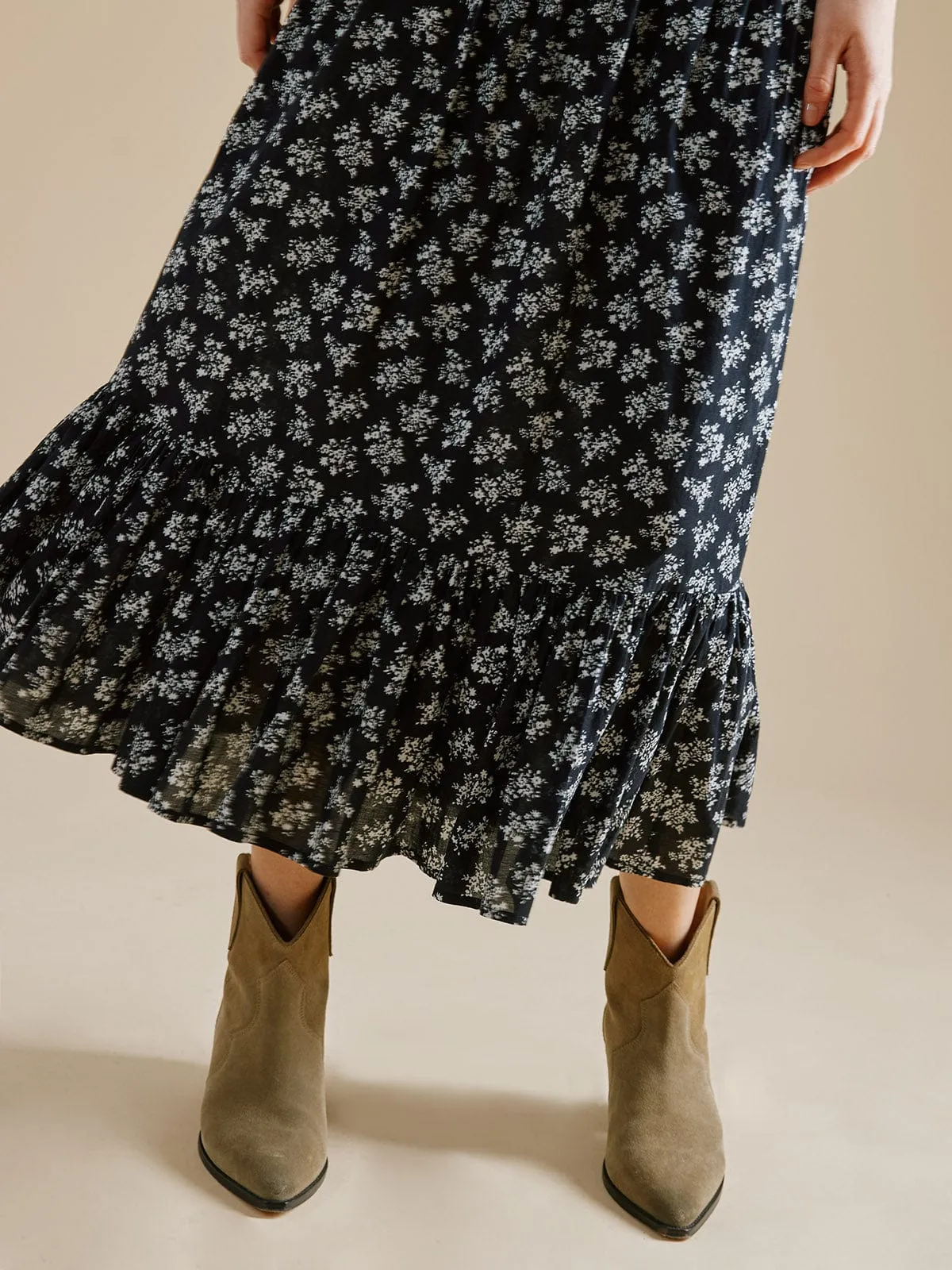 Torin Smocked Skirt - Black sold by iris product image thumbnail 4