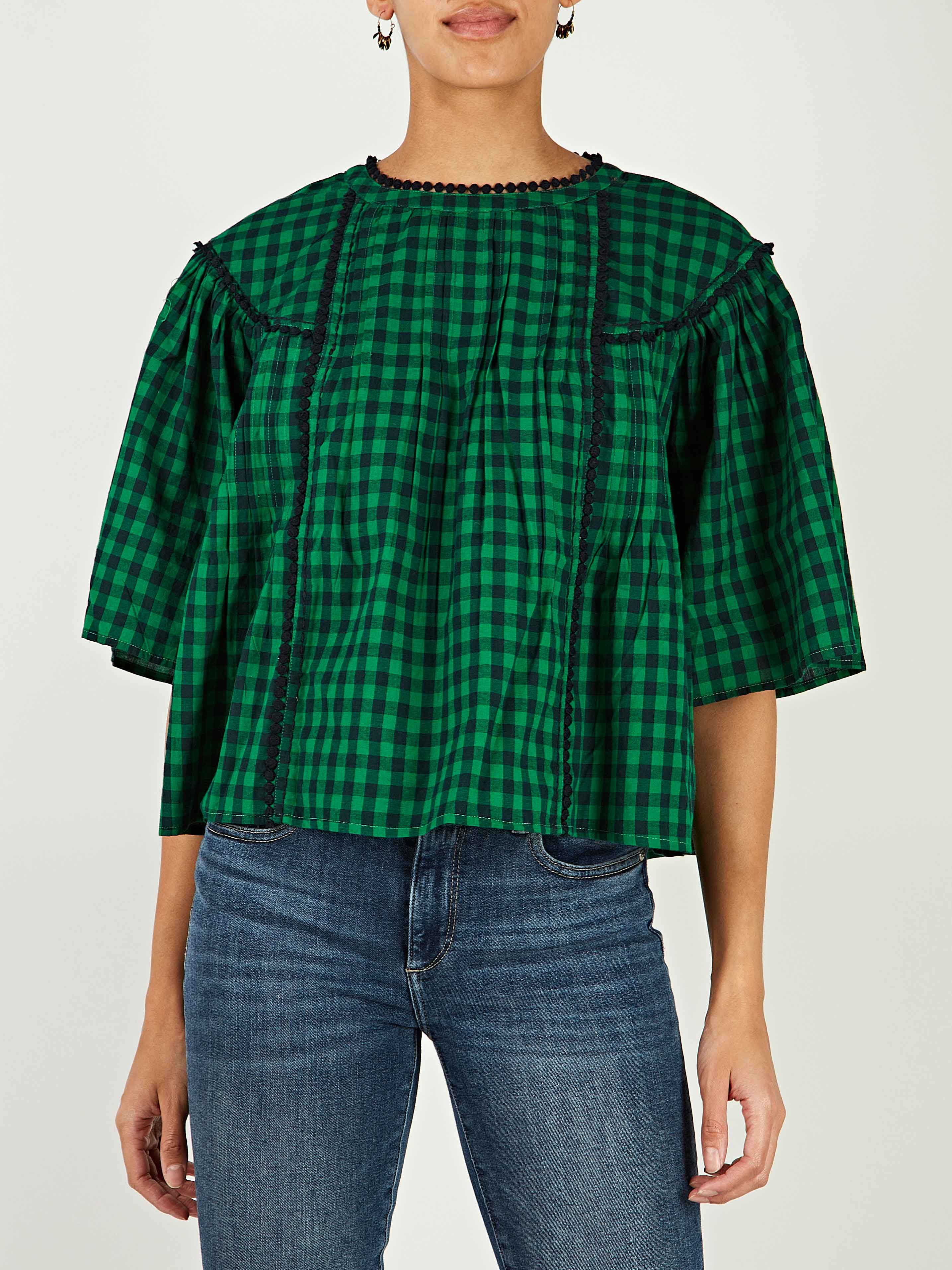 Dorie Gingham Cotton Top sold by iris product image thumbnail 2