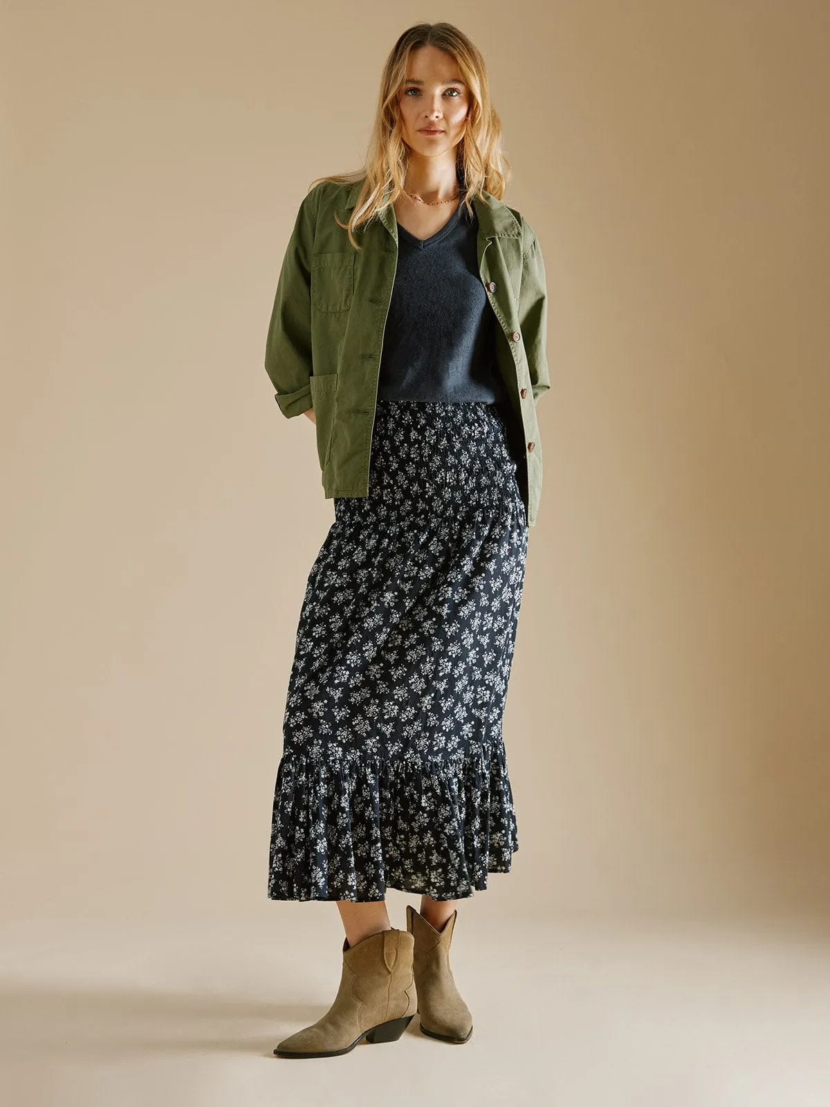 Torin Smocked Skirt - Black sold by iris product image thumbnail 5