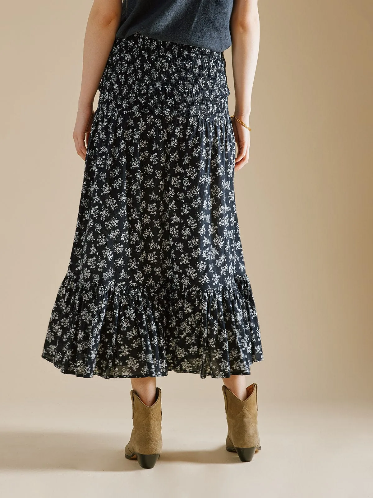 Torin Smocked Skirt - Black sold by iris product image thumbnail 2