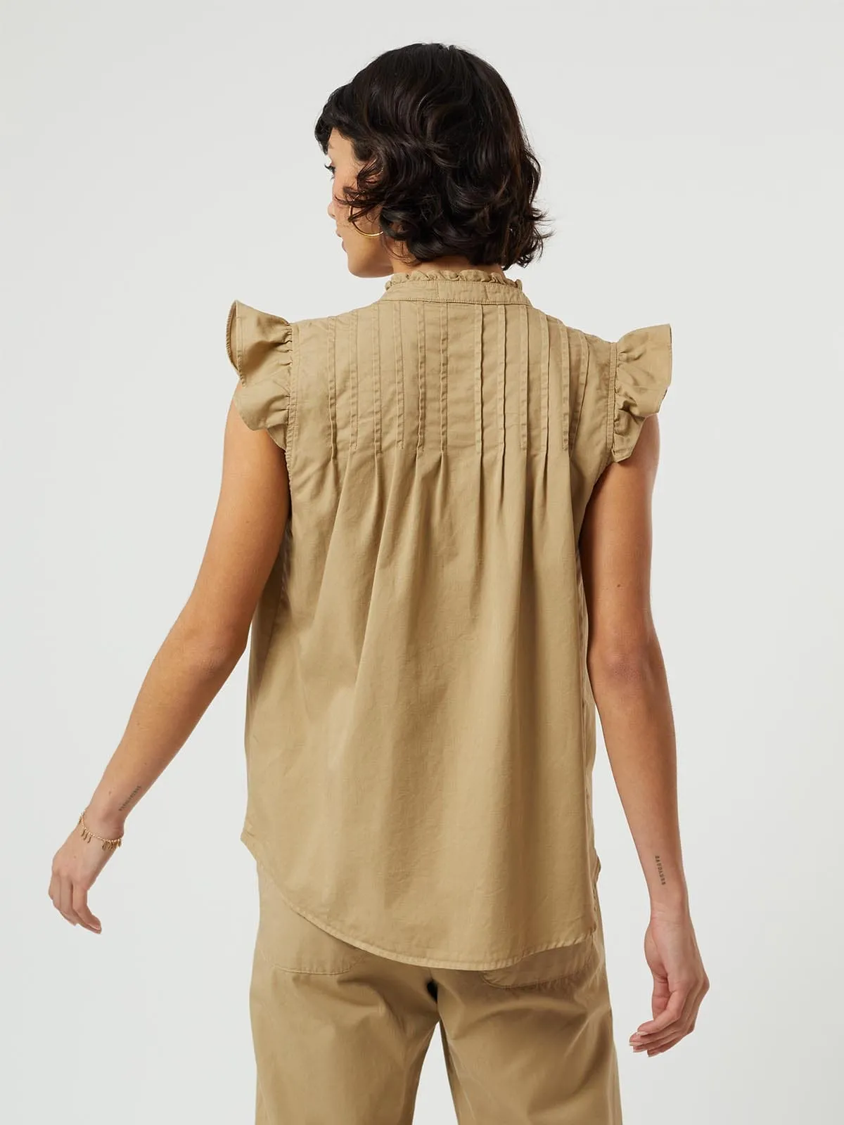 Rocco Frill Sleeve Camel Blouse sold by iris product image thumbnail 2