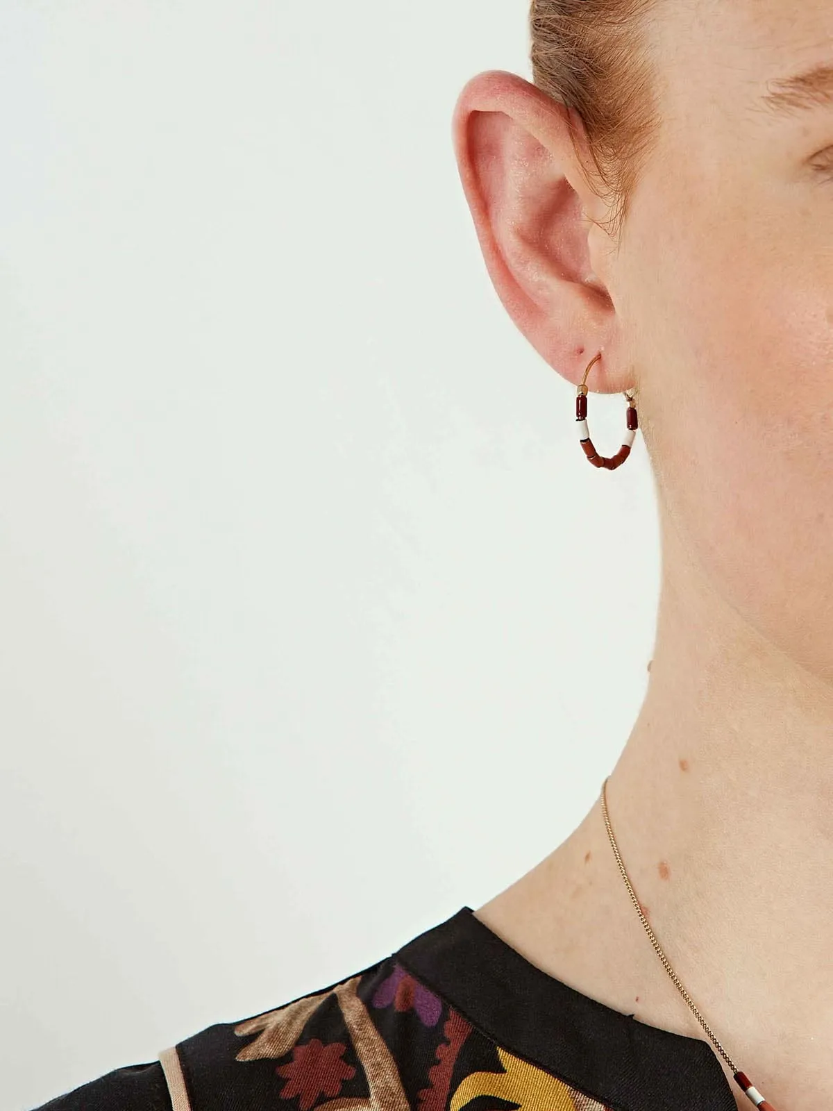 Bead Hoop Earring Peach sold by iris product image thumbnail 2