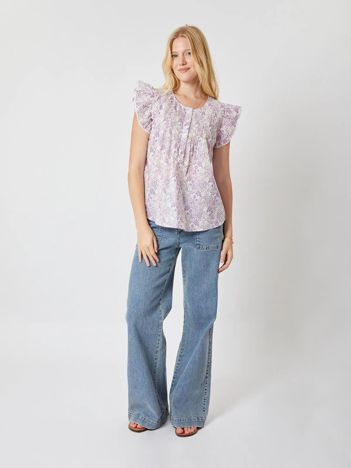 Nola Flutter Sleeve Blouse sold by iris