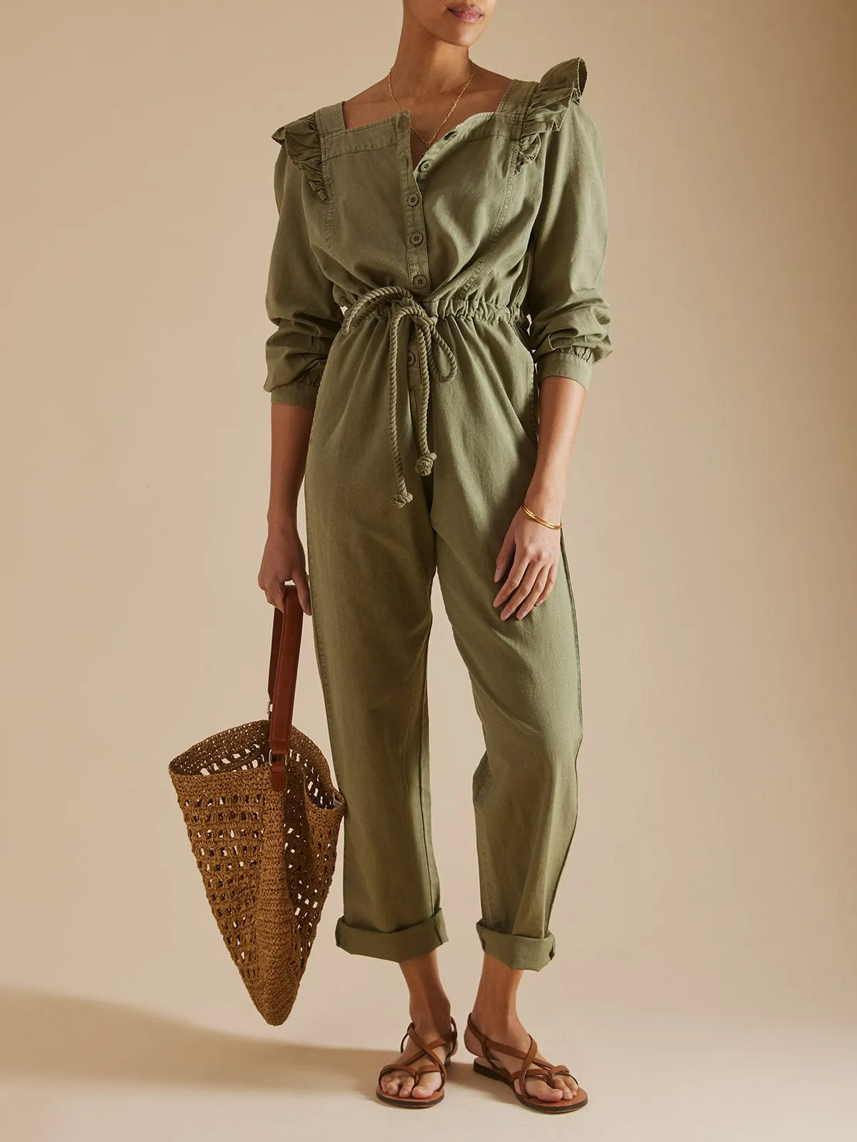 Douceur Sasha Jumpsuit- Khaki sold by iris product image thumbnail 5