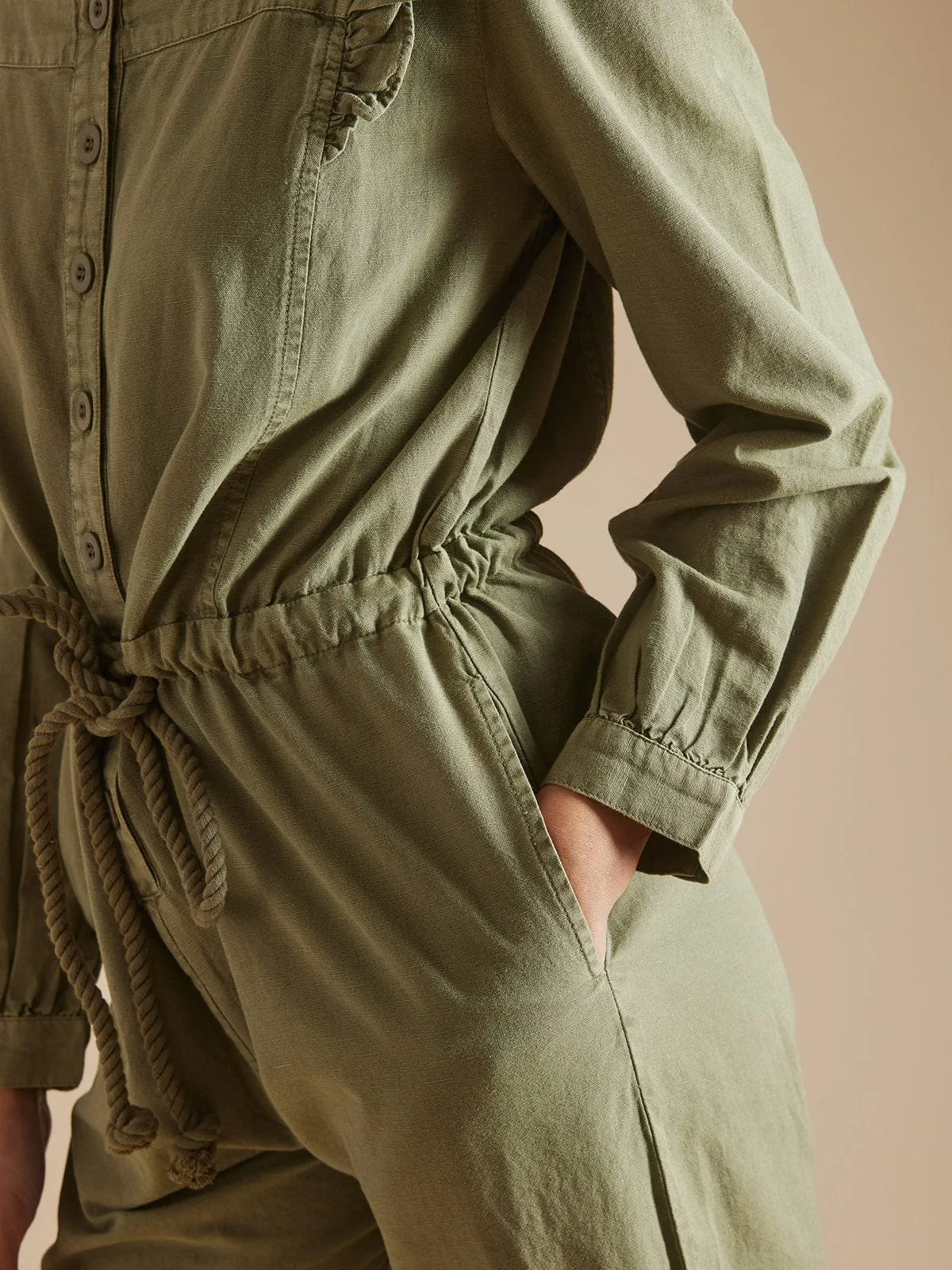 Douceur Sasha Jumpsuit- Khaki sold by iris product image thumbnail 4