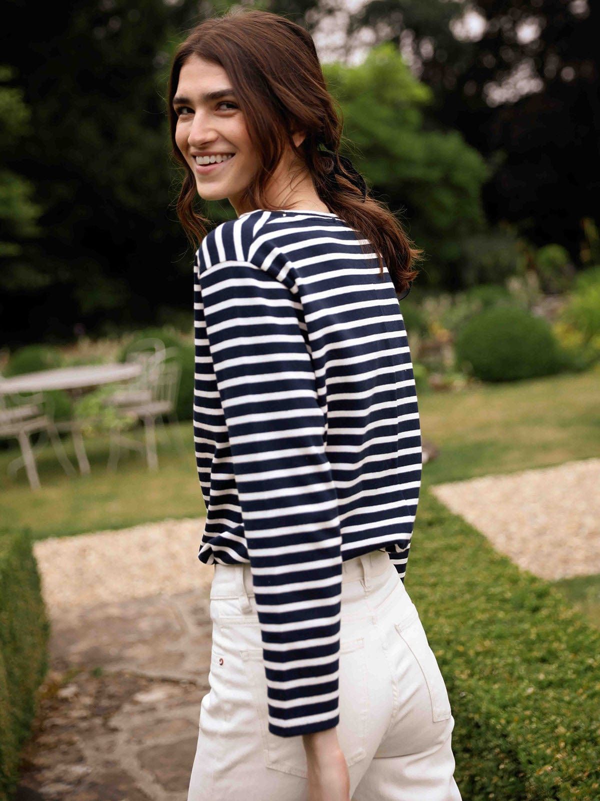 Emeria Organic-Cotton Long-Sleeved Breton T-Shirt sold by iris product image thumbnail 2
