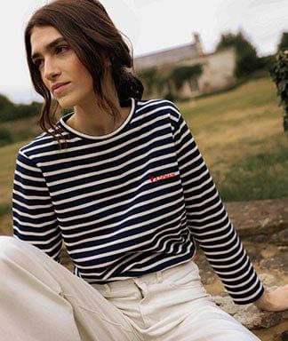 Emeria Organic-Cotton Long-Sleeved Breton T-Shirt sold by iris product image thumbnail 3