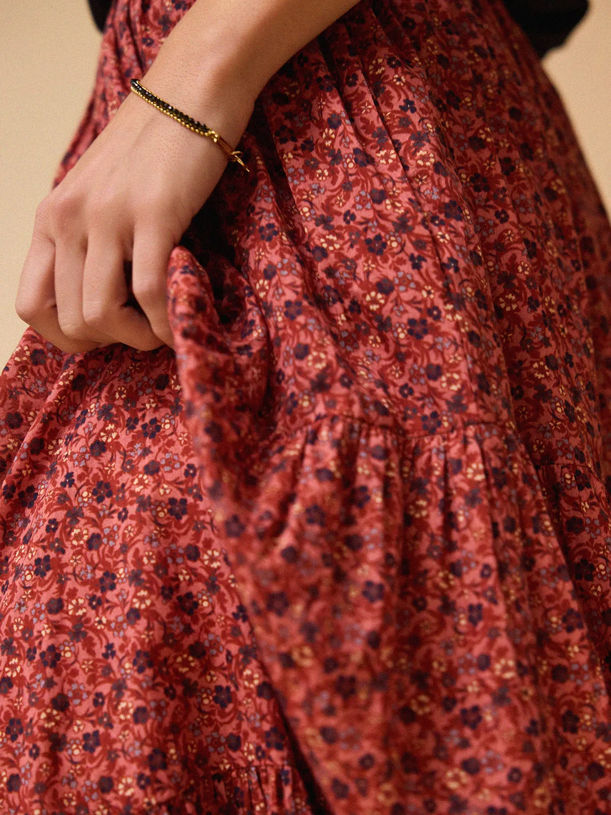 Harper Ditsy Print Skirt – Pink sold by iris product image thumbnail 3