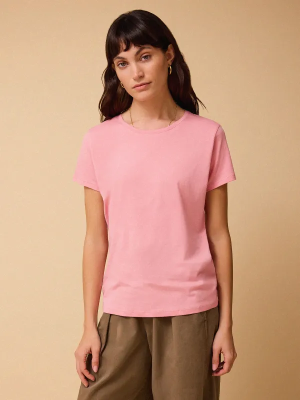 Eve Pima Cotton Crew Neck - Pink made by iris