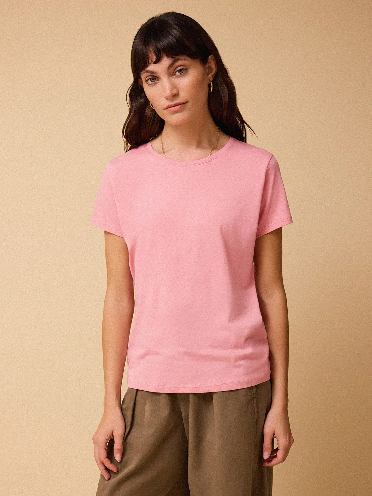 Eve Pima Cotton Crew Neck - Pink sold by iris