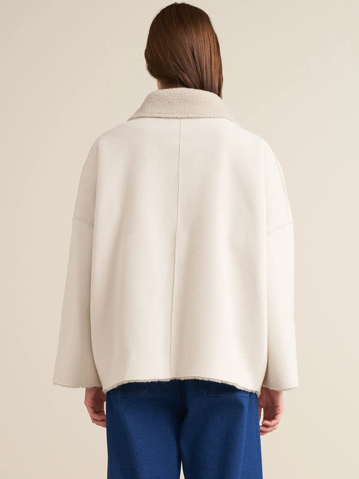 Ethel Fleece Coat Reversible- Cream sold by iris product image thumbnail 4