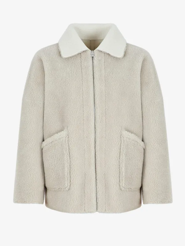 Ethel Fleece Coat Reversible- Cream made by iris