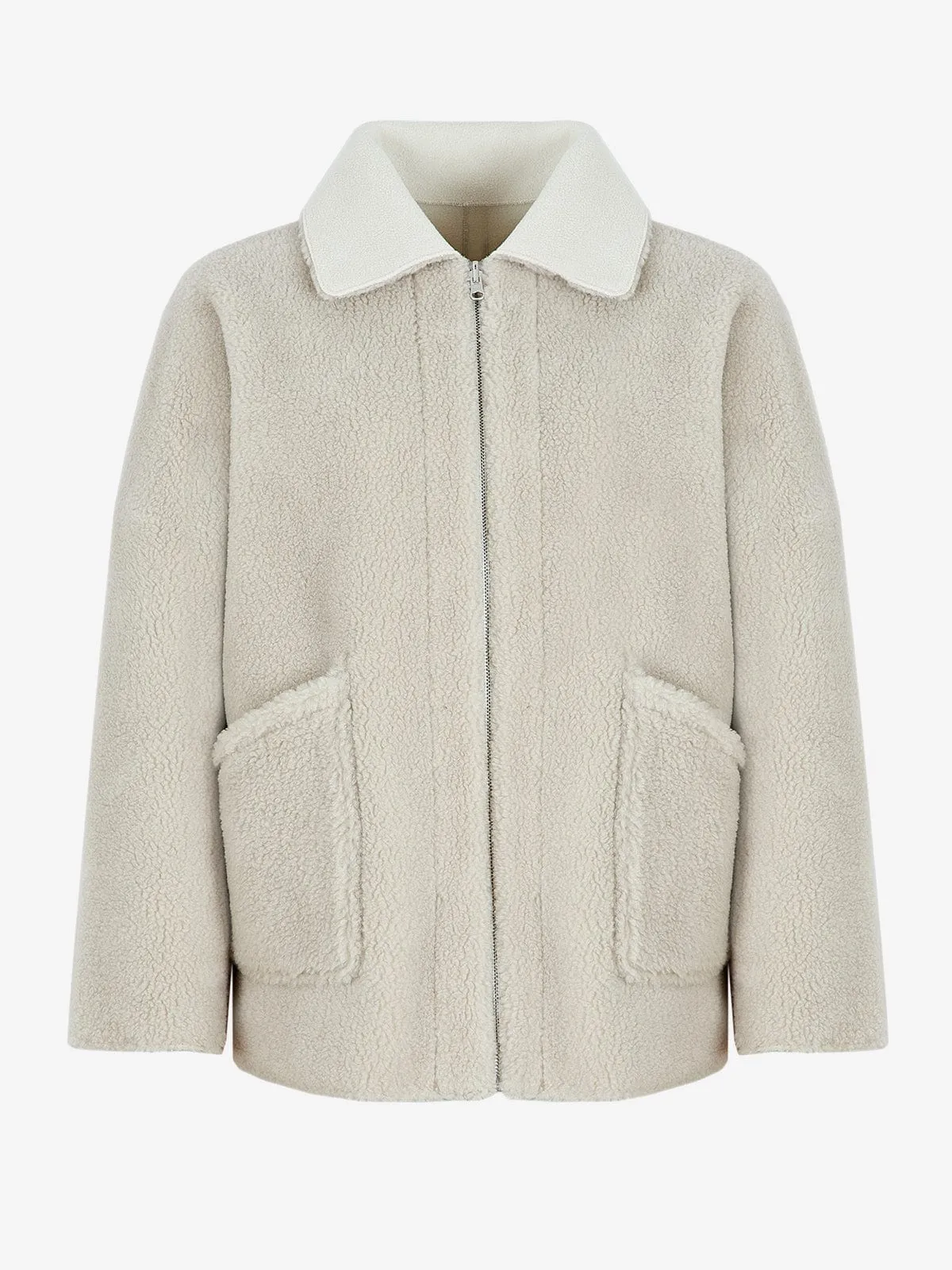 Ethel Fleece Coat Reversible- Cream sold by iris