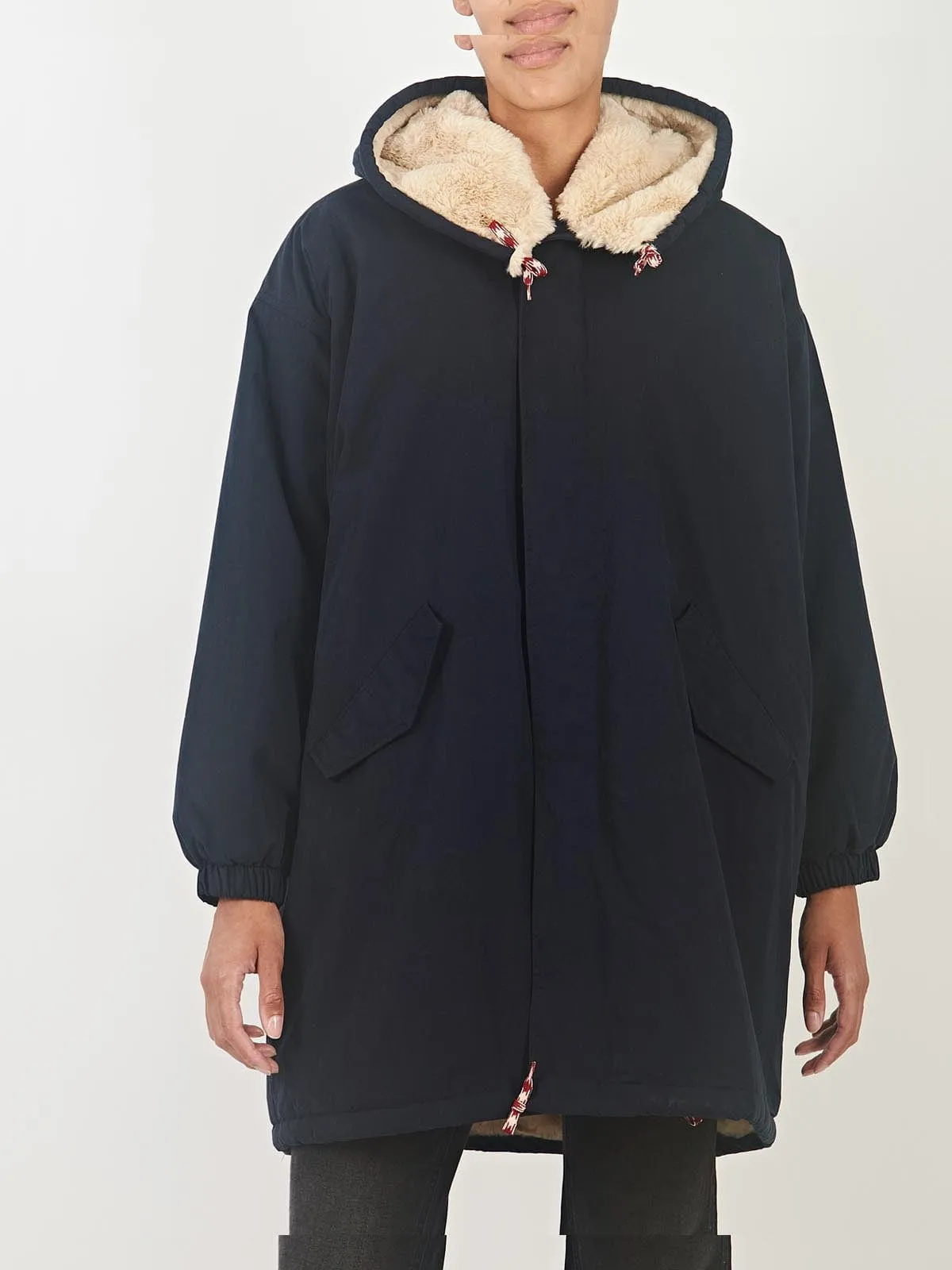 Laos Navy Faux Fur Lined Parka sold by iris product image thumbnail 2