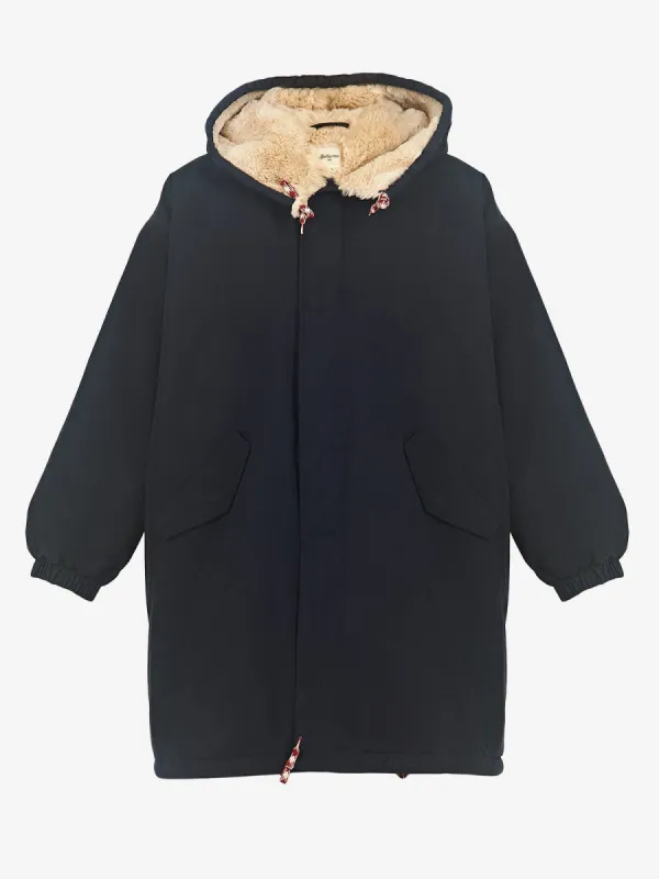 Laos Navy Faux Fur Lined Parka sold by iris
