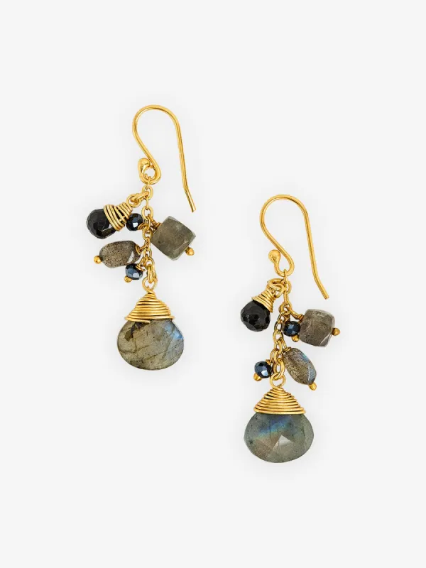 Rain Cluster Earrings - Grey made by iris