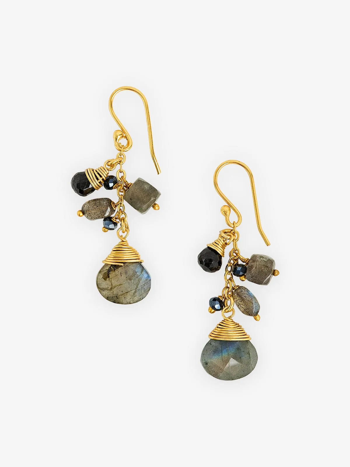 Rain Cluster Earrings - Grey sold by iris