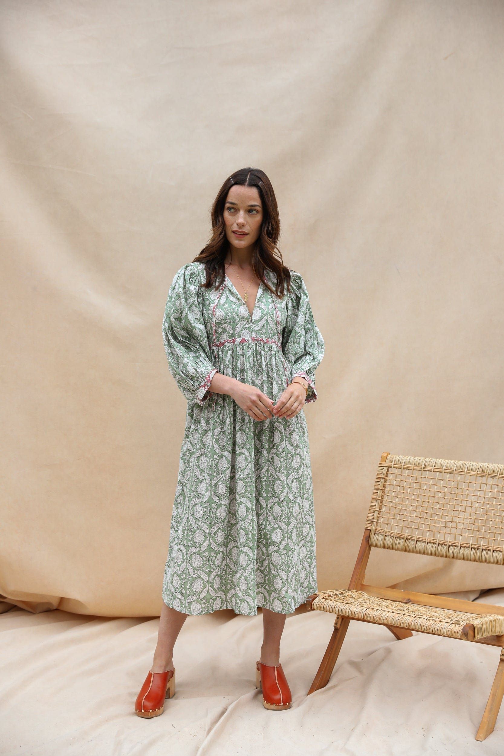 Ezra Handblock Print Midi Dress sold by iris product image thumbnail 2