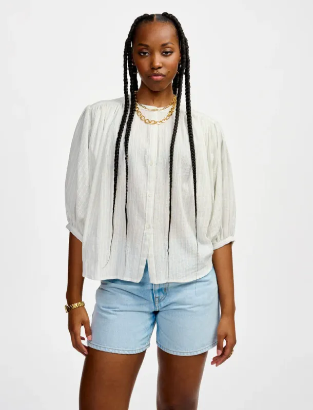 Ink Oversize Blouse - Blue Stripe made by iris